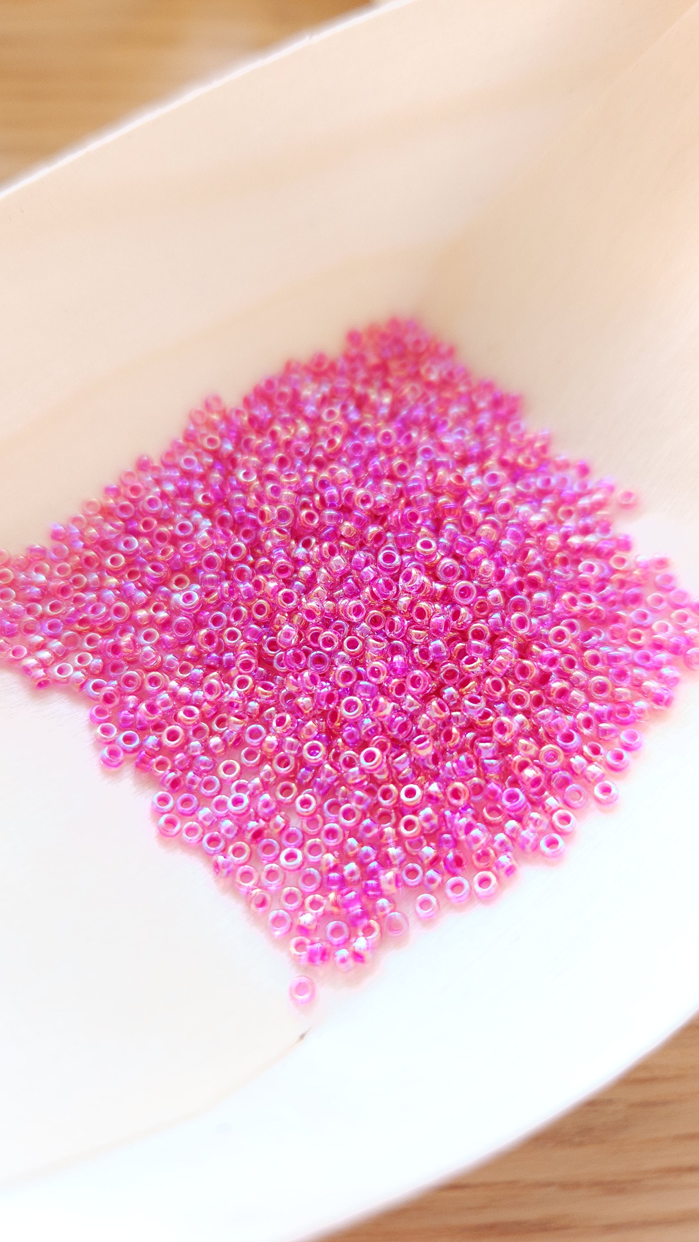 Miyuki Seed Beads 15/0 Hot Pink Lined Crystal AB 0355