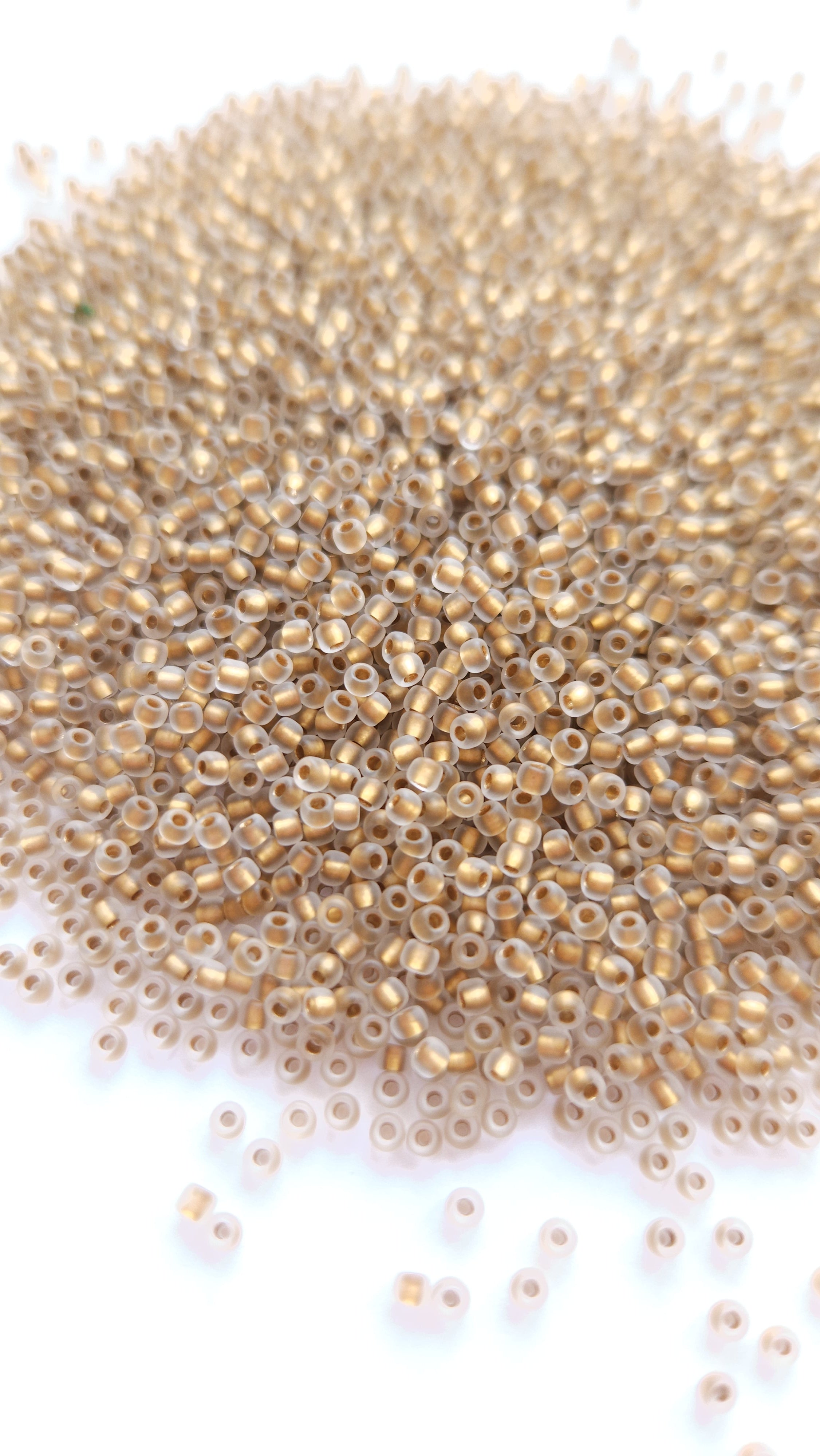 TOHO Seed Beads 11/0 Gold lined Frosted Crystal TR-11-989F