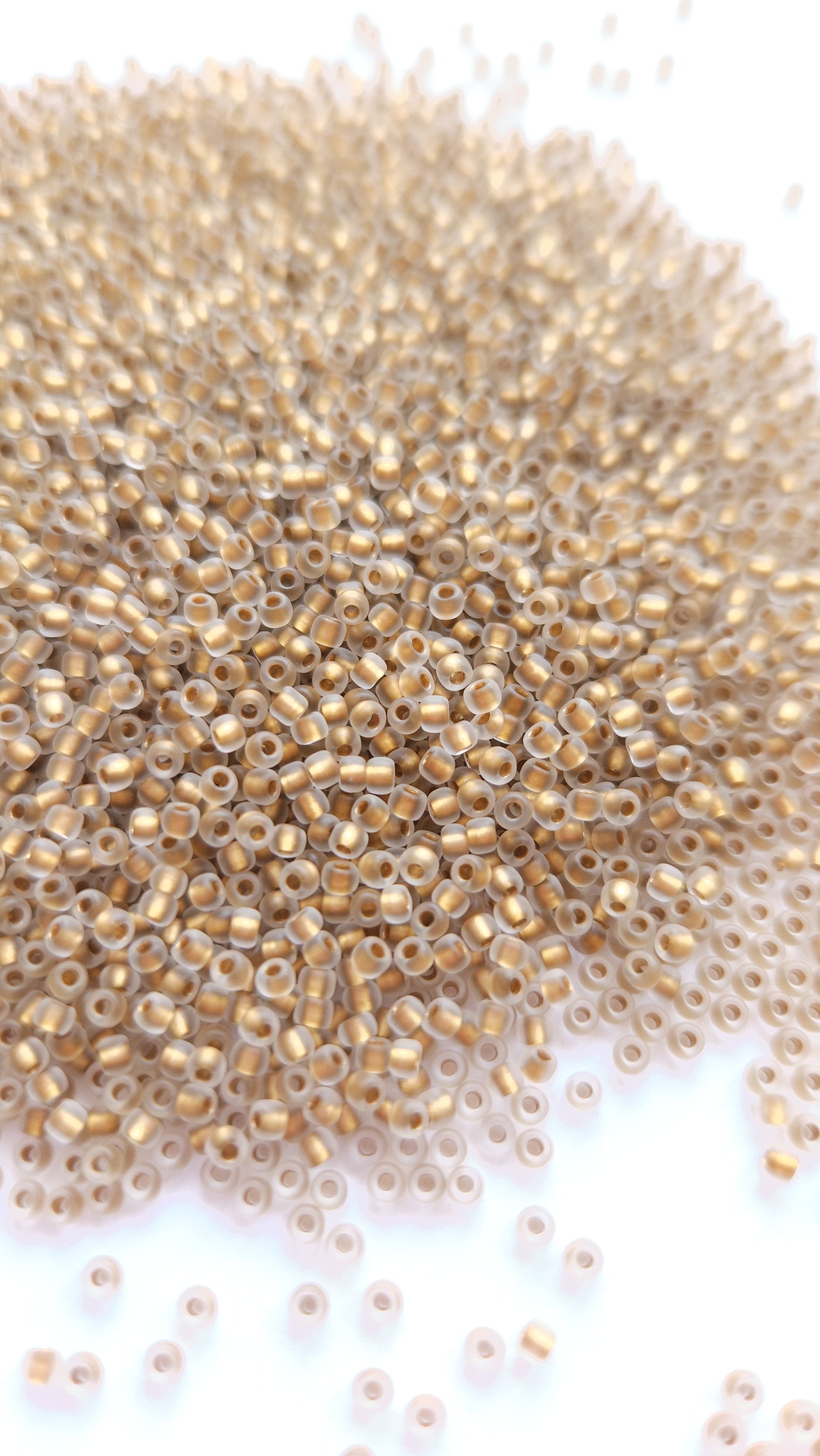 TOHO Seed Beads 11/0 Gold lined Frosted Crystal TR-11-989F