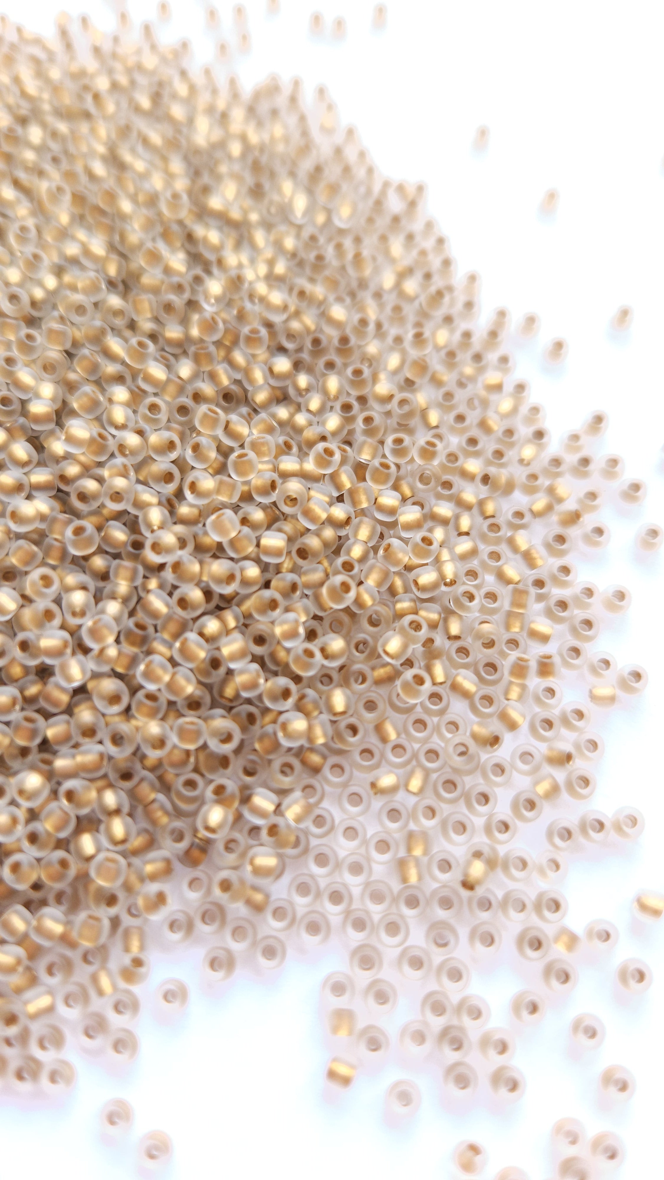 TOHO Seed Beads 11/0 Gold lined Frosted Crystal TR-11-989F