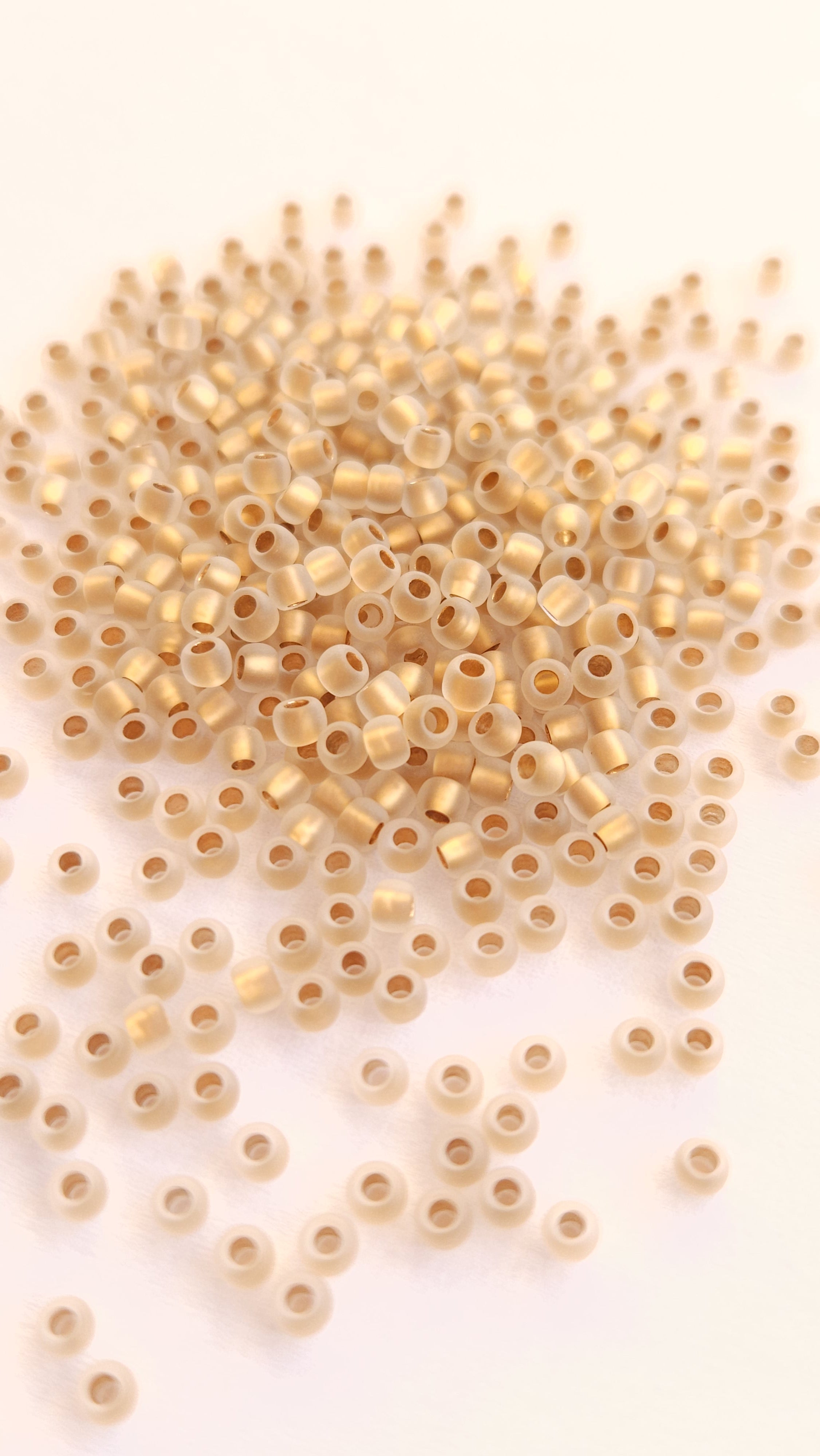 TOHO Seed Beads 8/0 Gold Lined Frosted Crystal TR-08-989F