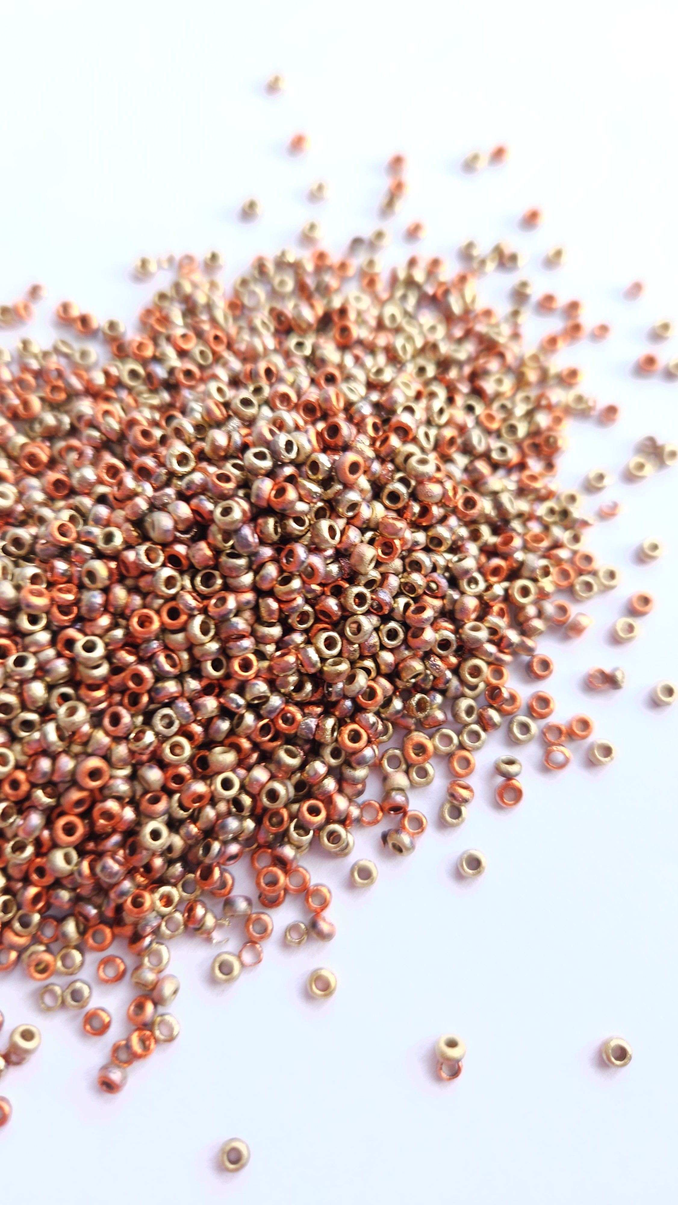 Tsjechische Rocailles 8/0 Etched Crystal California Gold Rush 98582