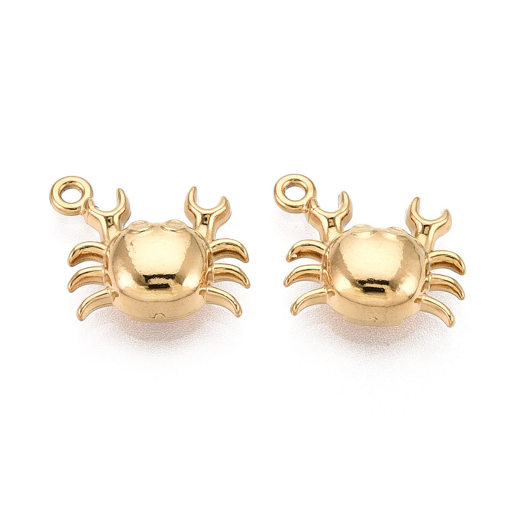 Ion Plating ( IP) RVS Krab bedel zee thema goud voor sieraden maken
