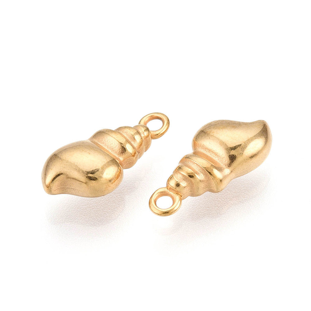 Ion Plating RVS Schelp bedel 18kt gold plated