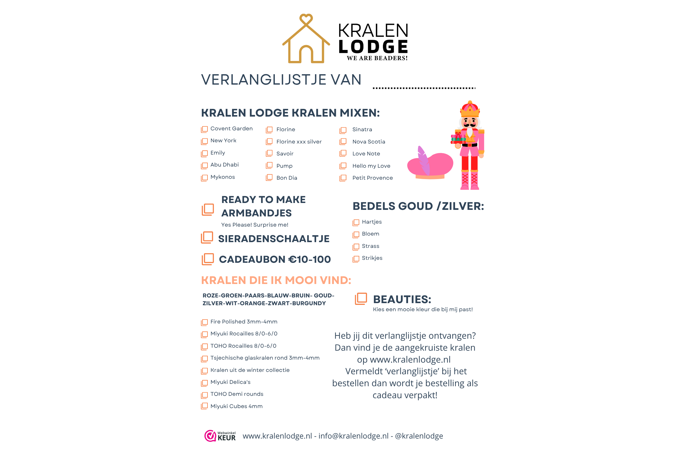 Printable Verlanglijstje