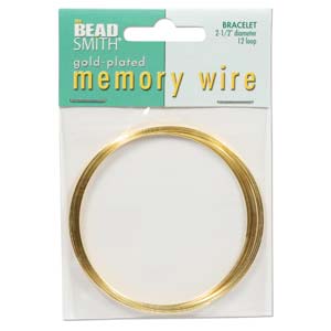 Memory Wire Bead Smith Gold Plated Armband 6,35 diameter 12 loops