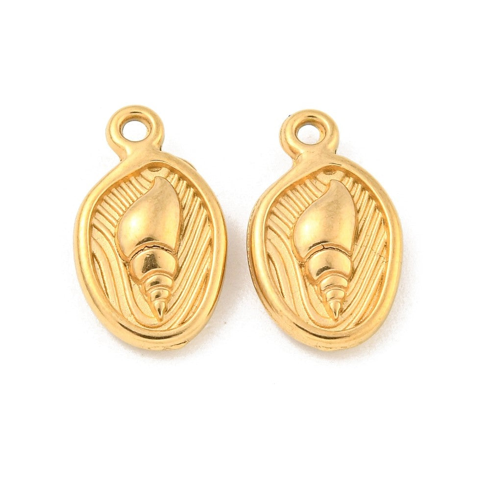 Ion plating stainless steel charm Shell in Sand