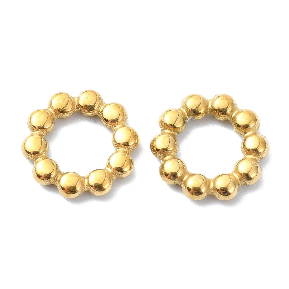 Ion Plating RVS Bolletjes Ring 10x2mm