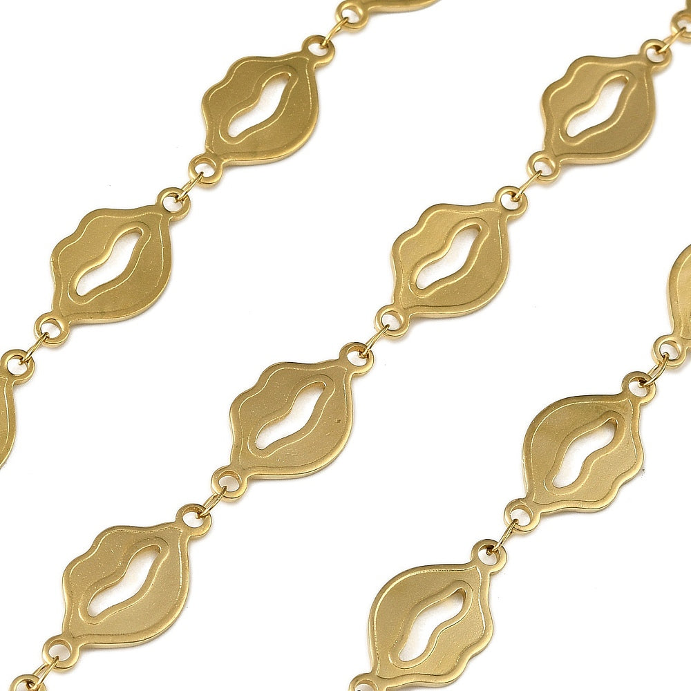Ion plating rvs lipjes chain/ketting