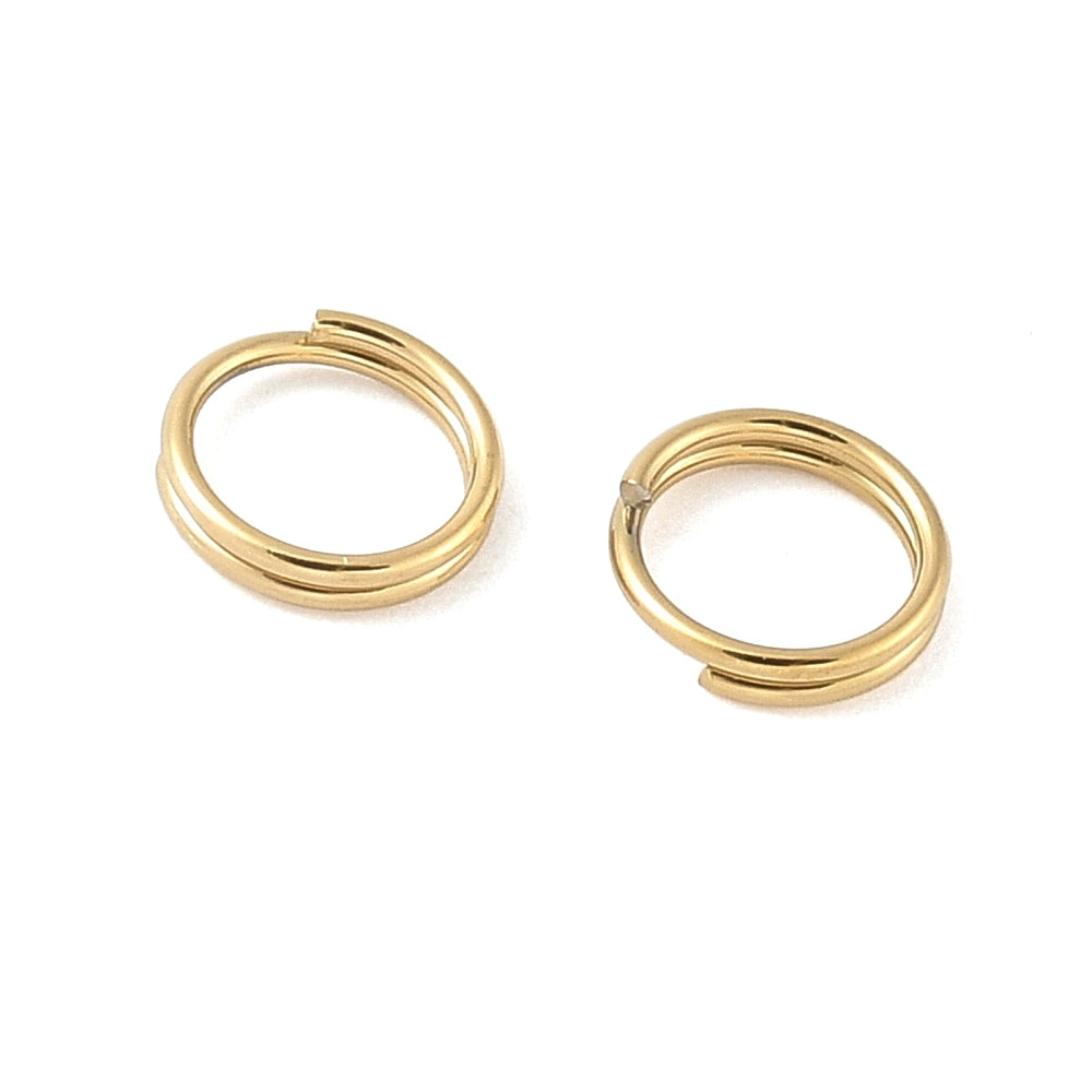 Splitring Ion Plating RVS 5x1mm 18kt gold plated