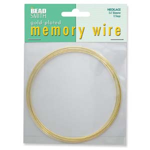 Memory Wire Bead Smith Gold Plated Ketting 9,15 diameter 12 loops