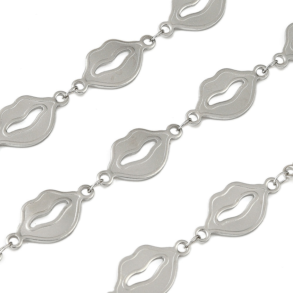 Tarnish R. RVS lipjes chain/ketting