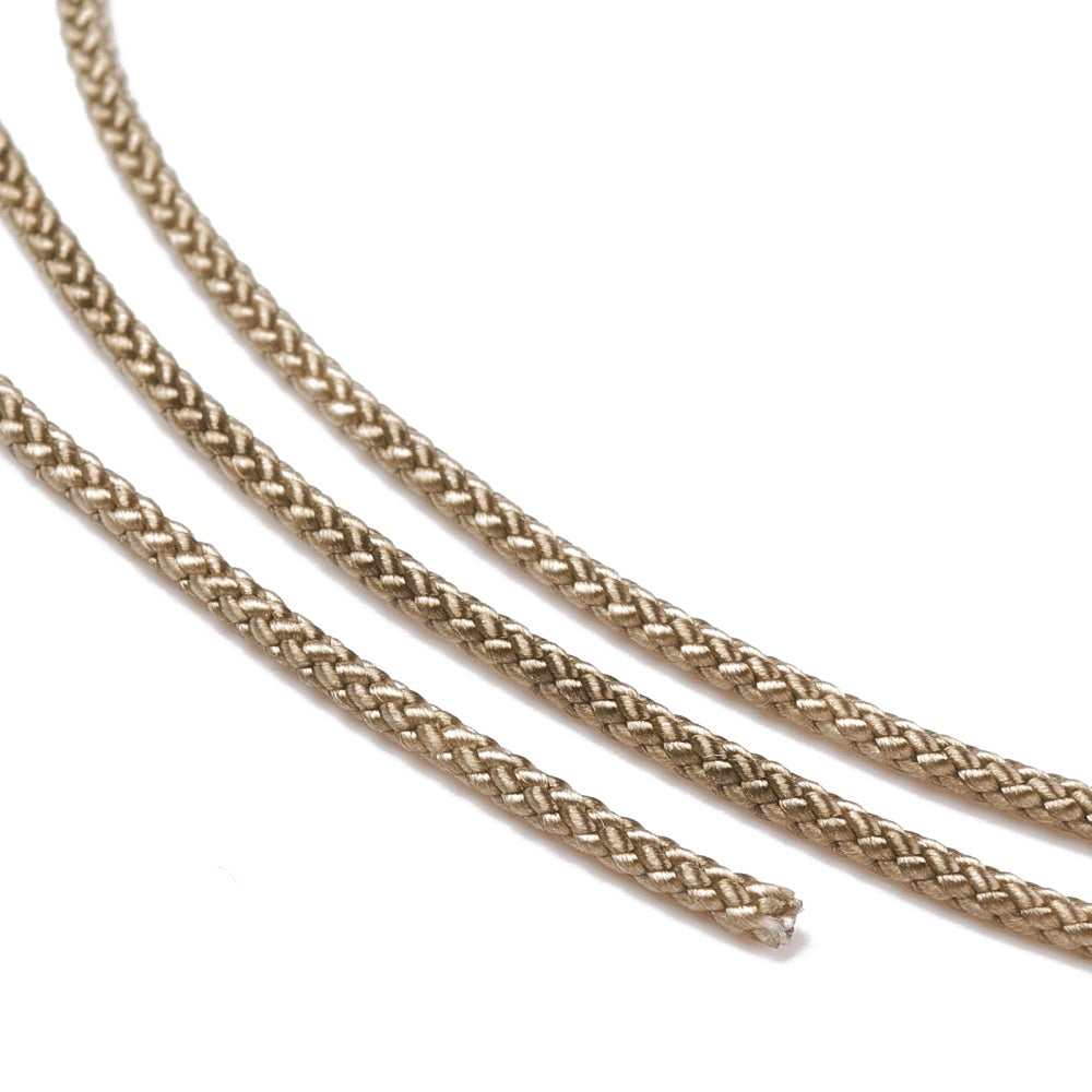 Braided nylon cord 1 mm Brown 20 meters