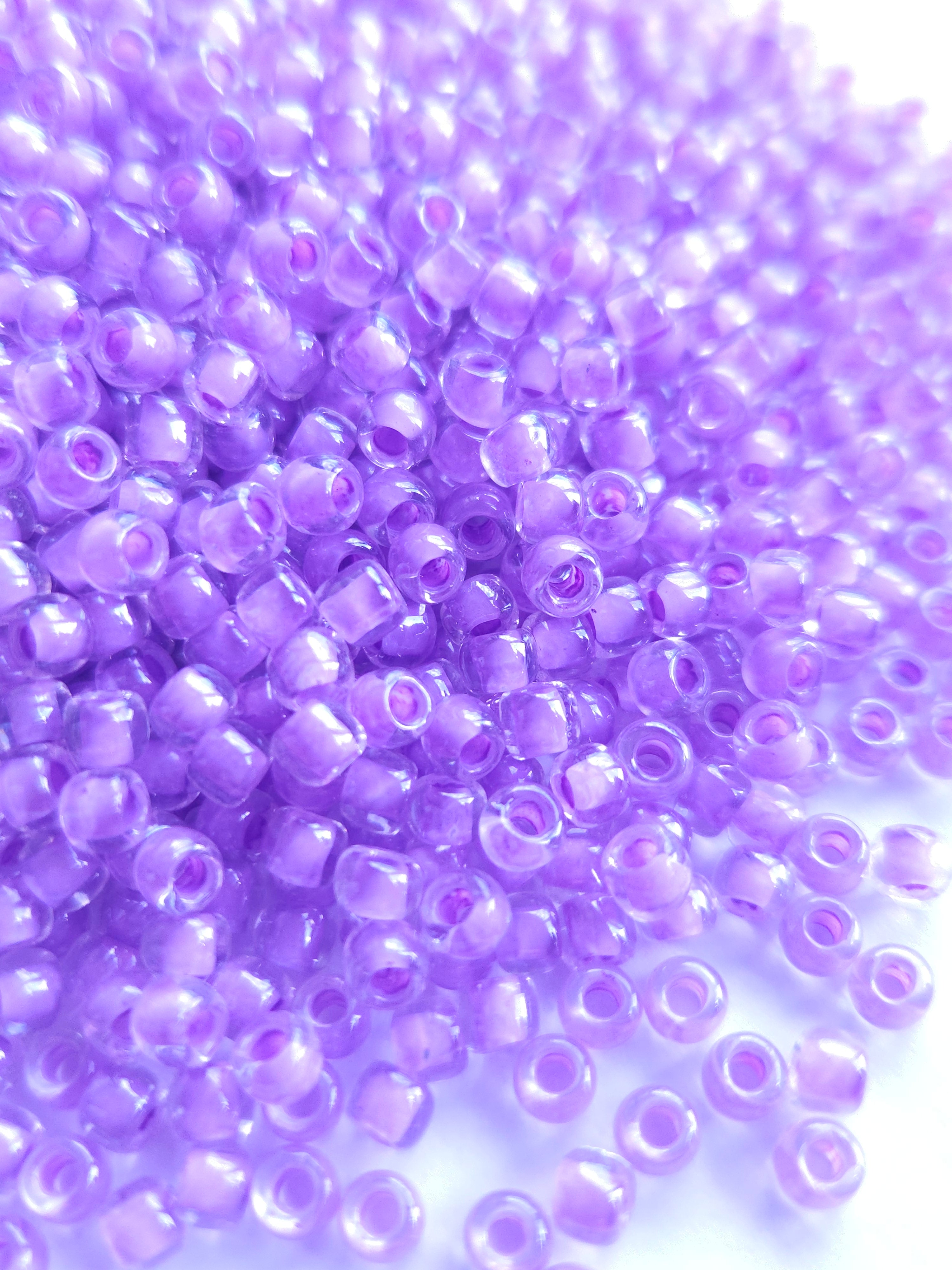 TOHO Seed Beads 6/0 Inside Color Crystal Lilac Lined
