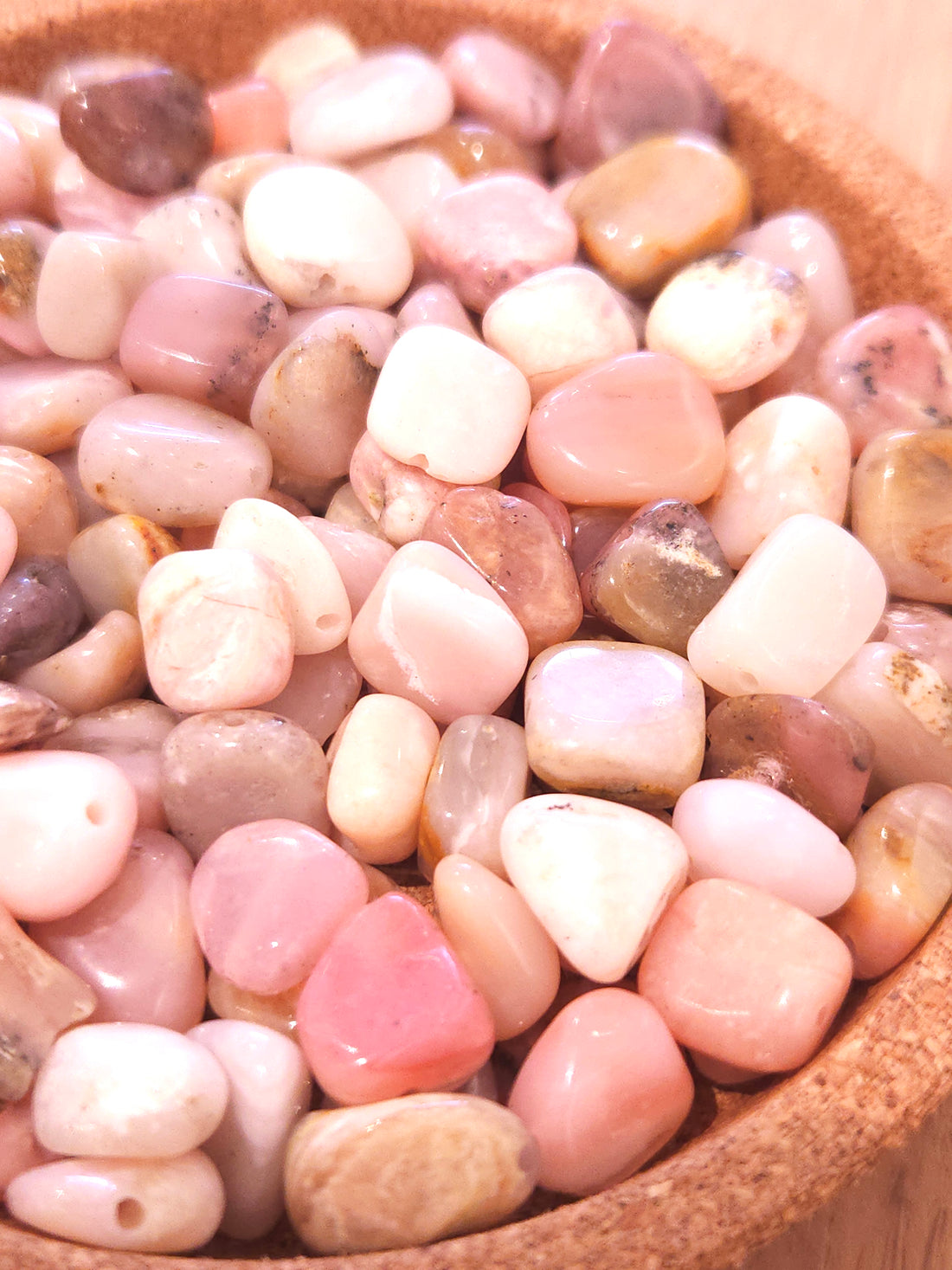 Natuursteen kralen Roze Opaal 8x12-7x9mm