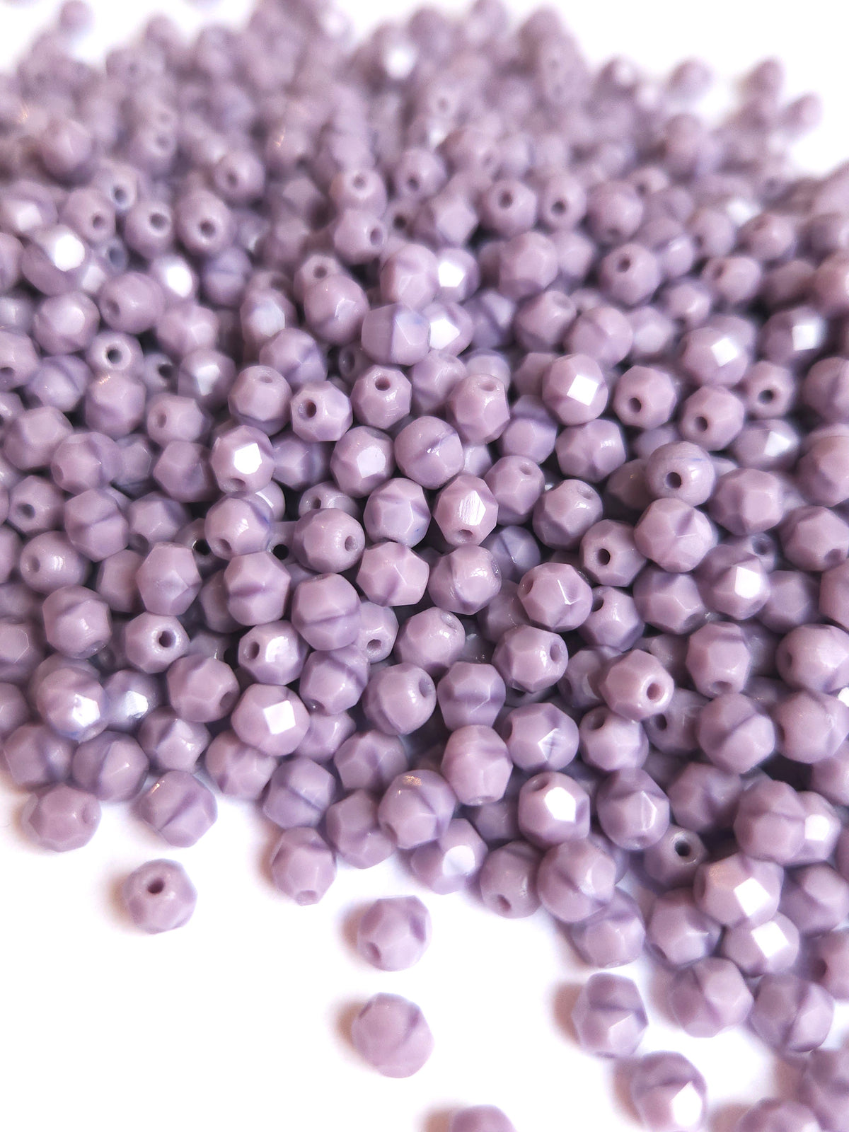 Fire Polished 4mm Lavender Coral