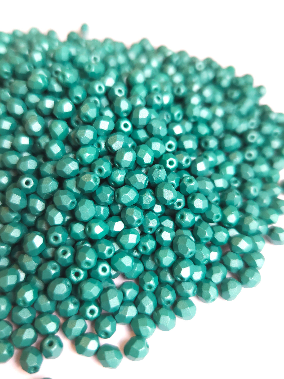 Fire Polished 4mm Powdery Teal