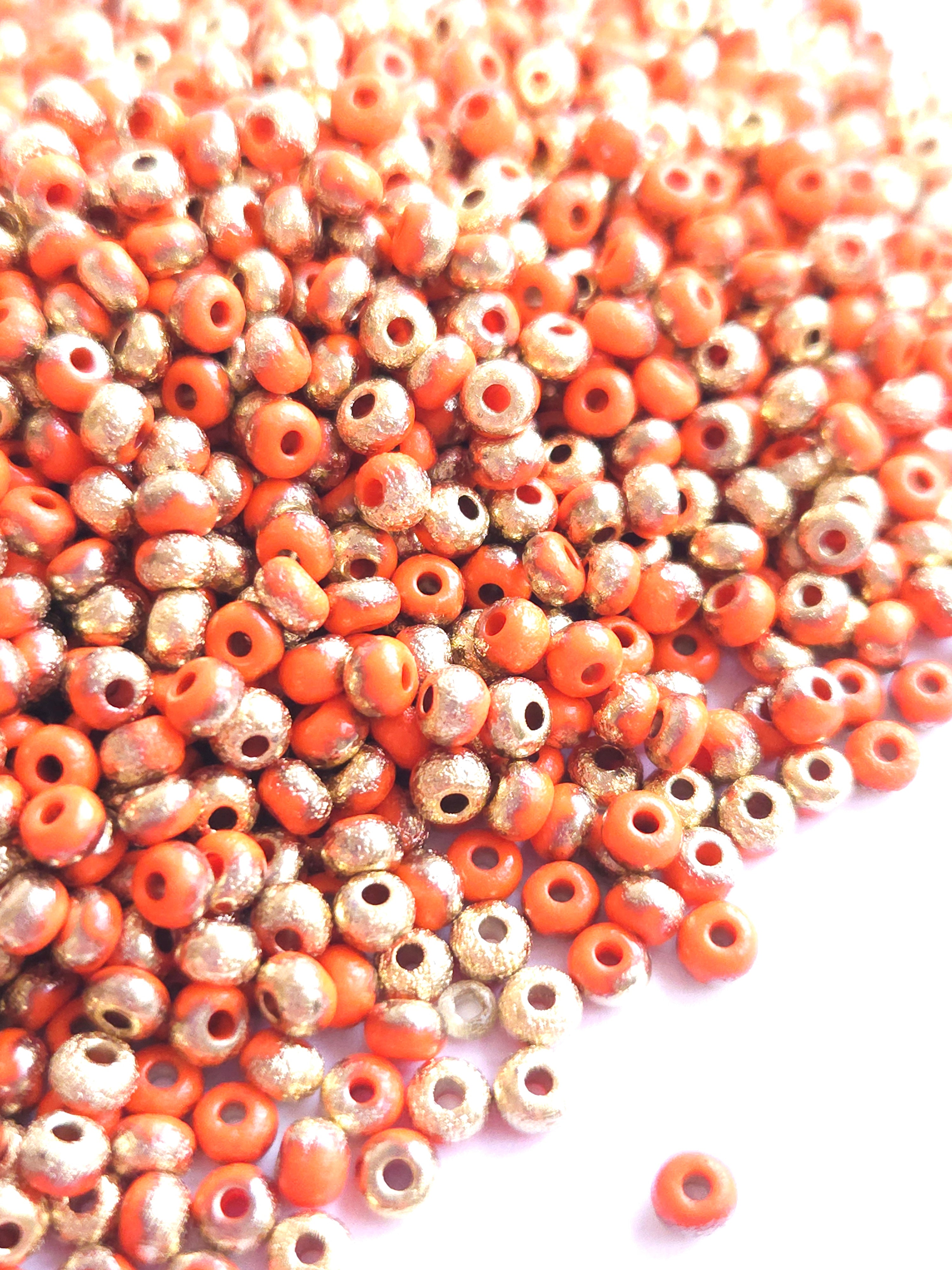 Preciosa Rocailles 6/0 Orange Etched Amber