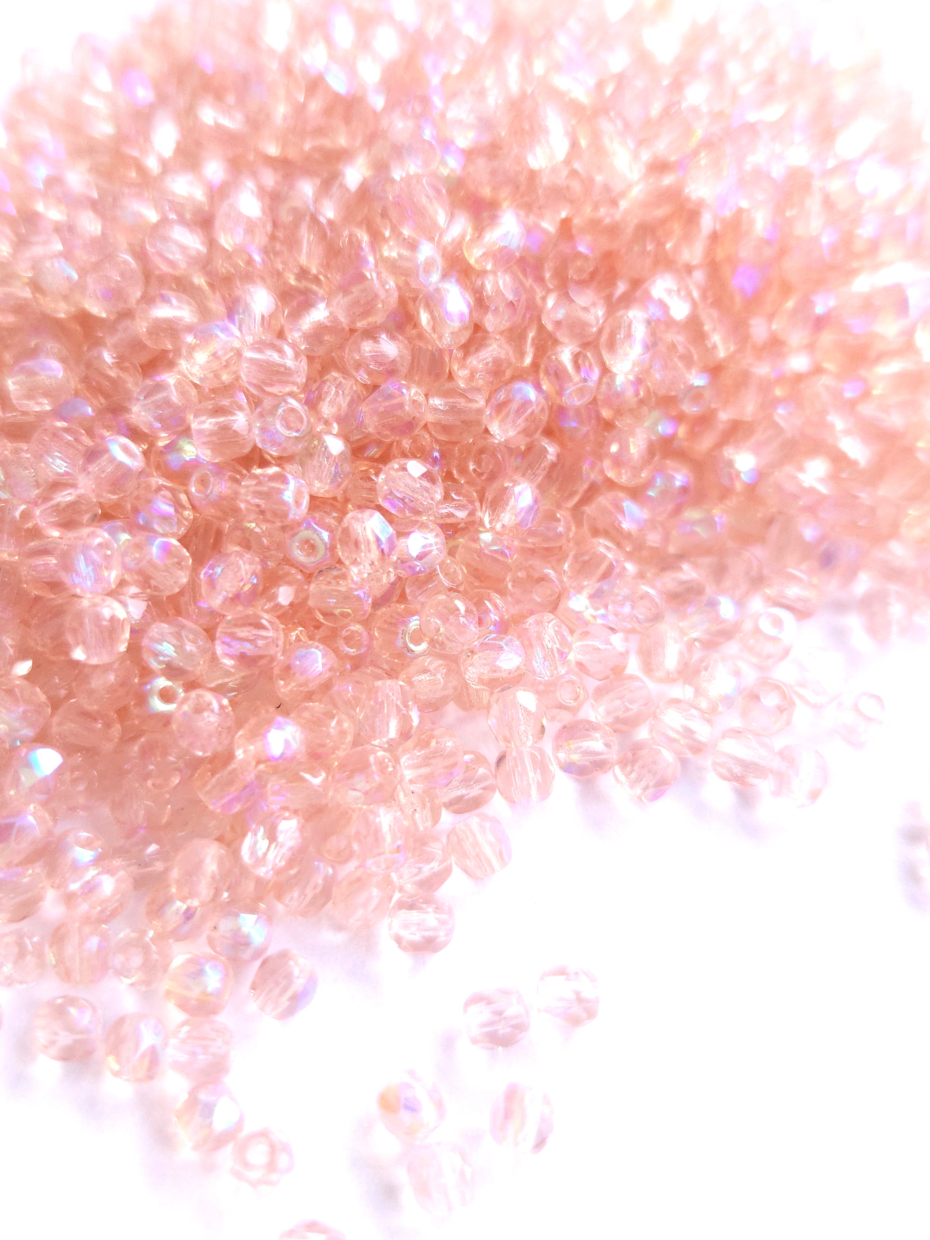 Fire Polished 3mm Rosaline AB