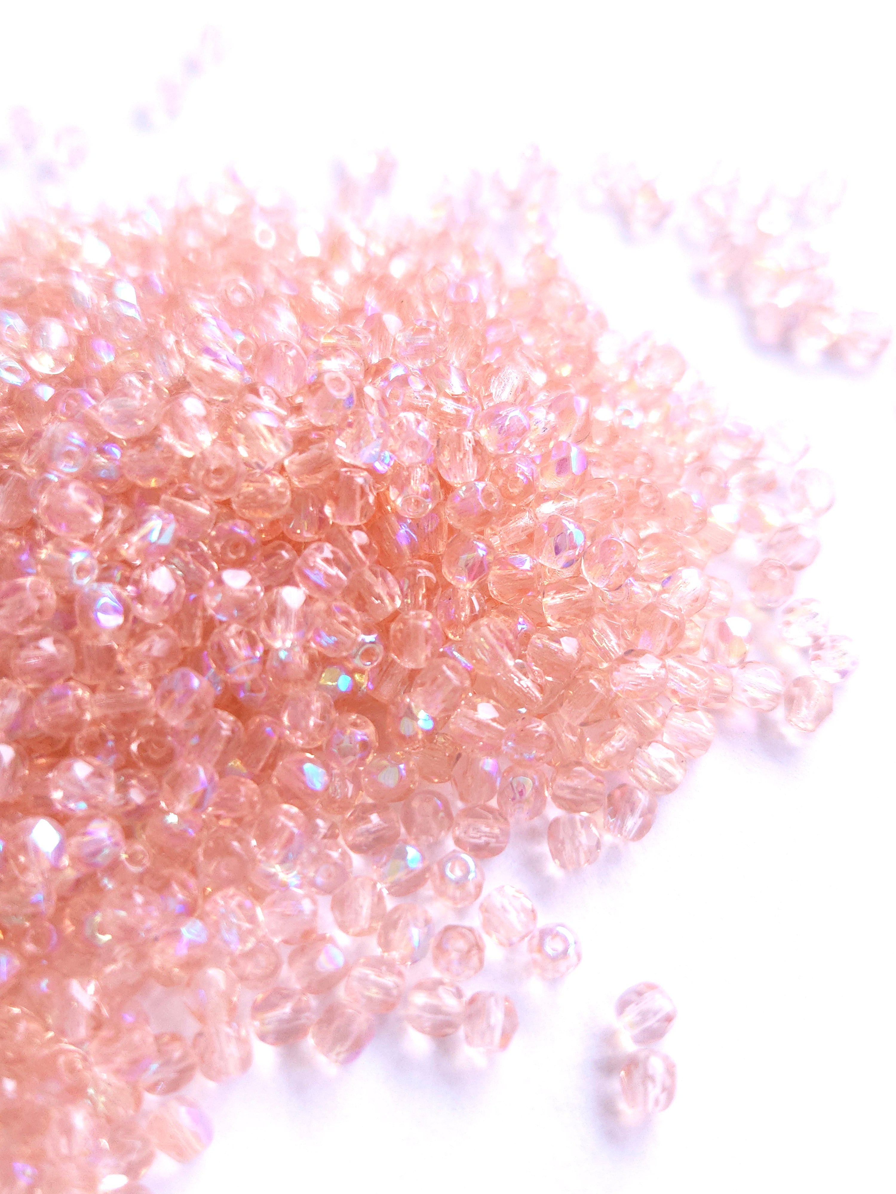 Fire Polished 3mm Rosaline AB