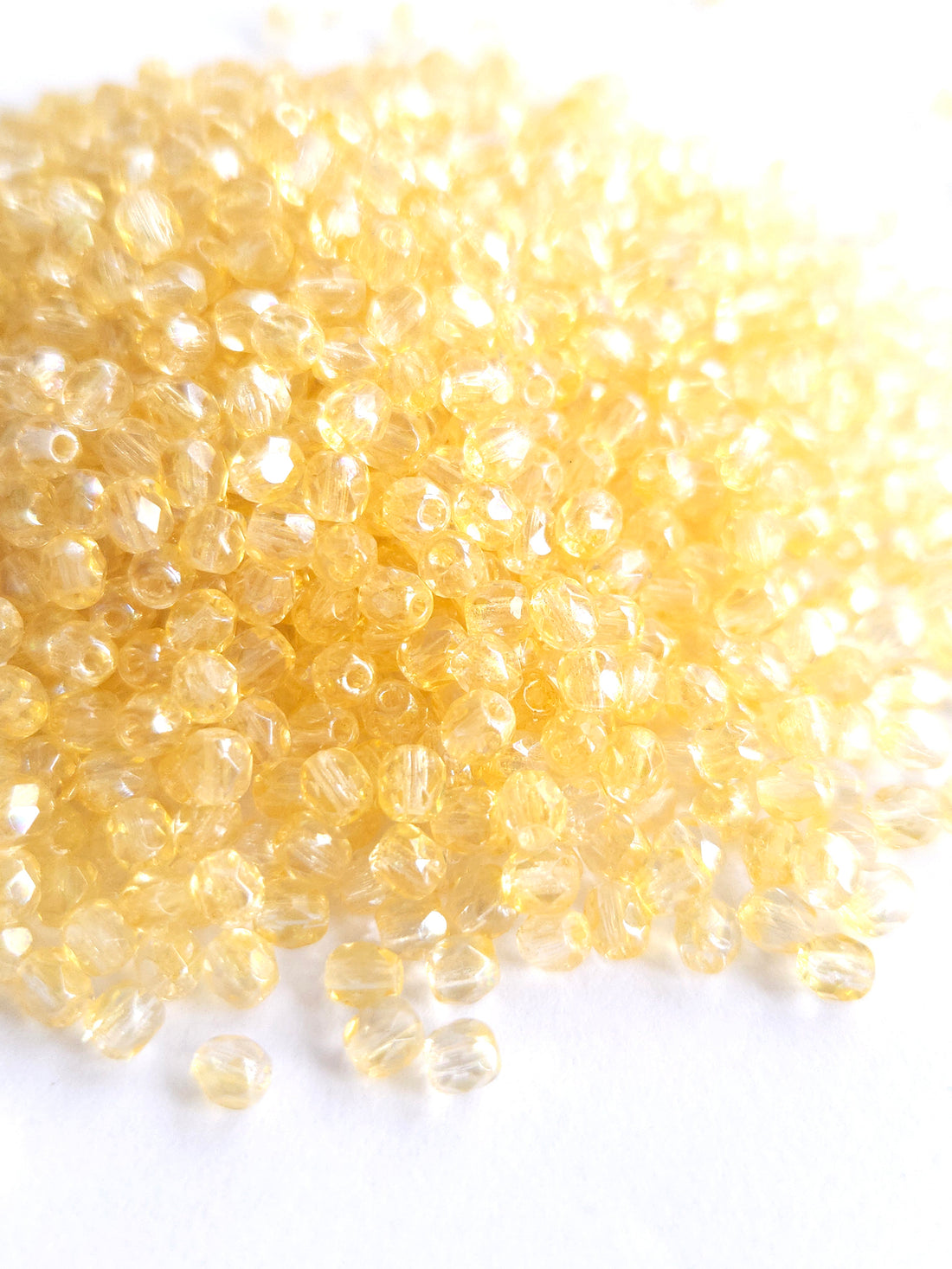 Fire Polished 4mm Crystal Yellow