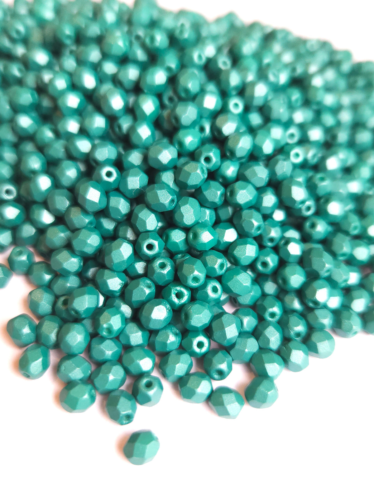 Fire Polished 4mm Powdery Teal