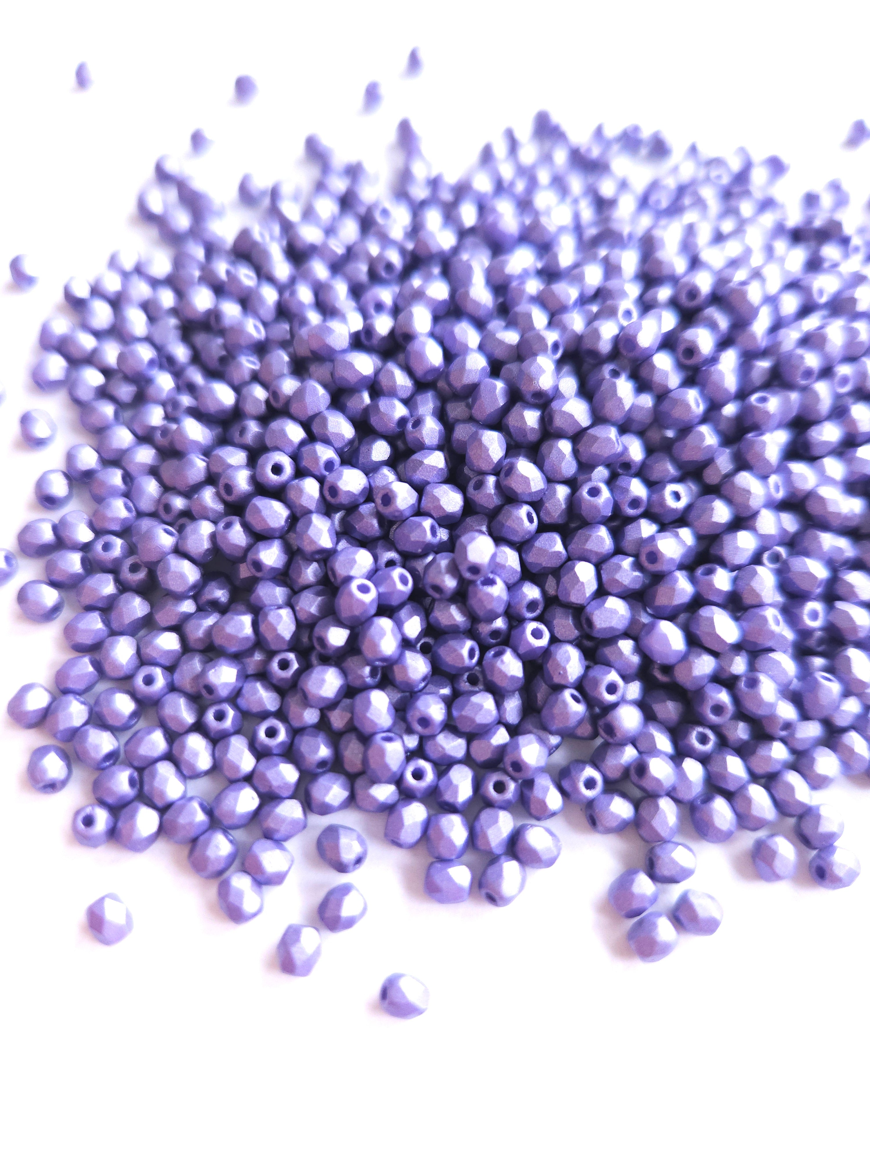Fire Polished 3mm Metallic Violet
