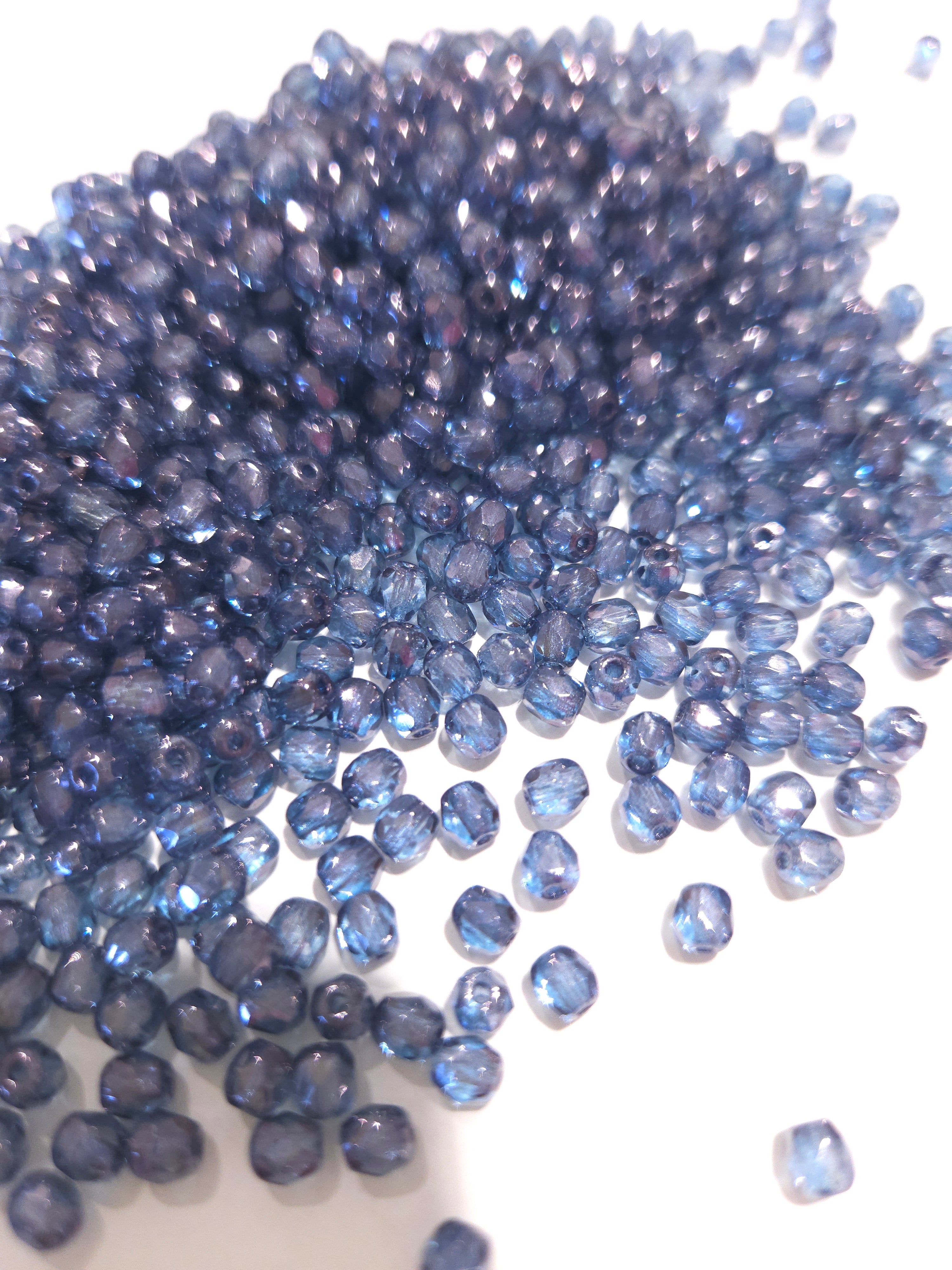 Fire Polished 4mm Crystal Baby Blue Luster 14464 60st facet kraal