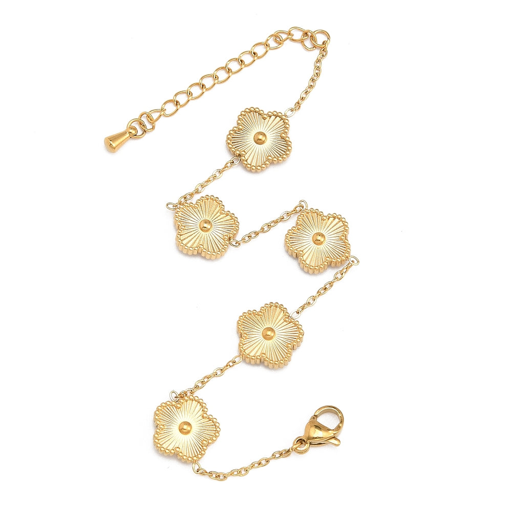 Ion Plating Stainless Steel Flower Bracelet