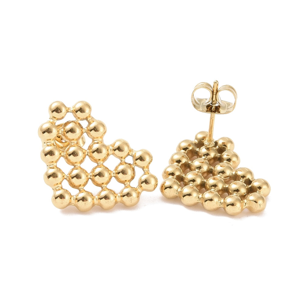 Ion Plating RVS Hart Studs 15x19mm