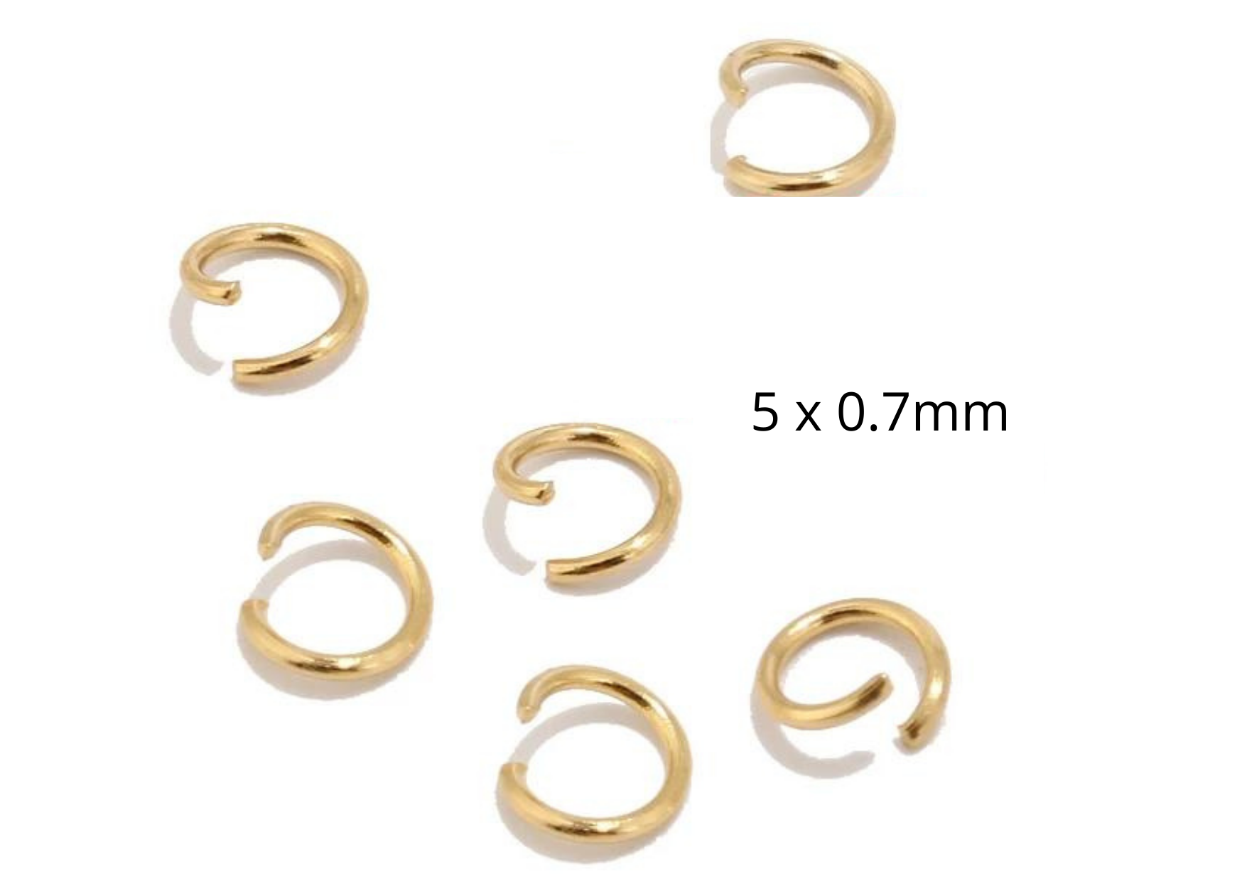 RVS Ringetjes 5mm 25 stuks goud kleur