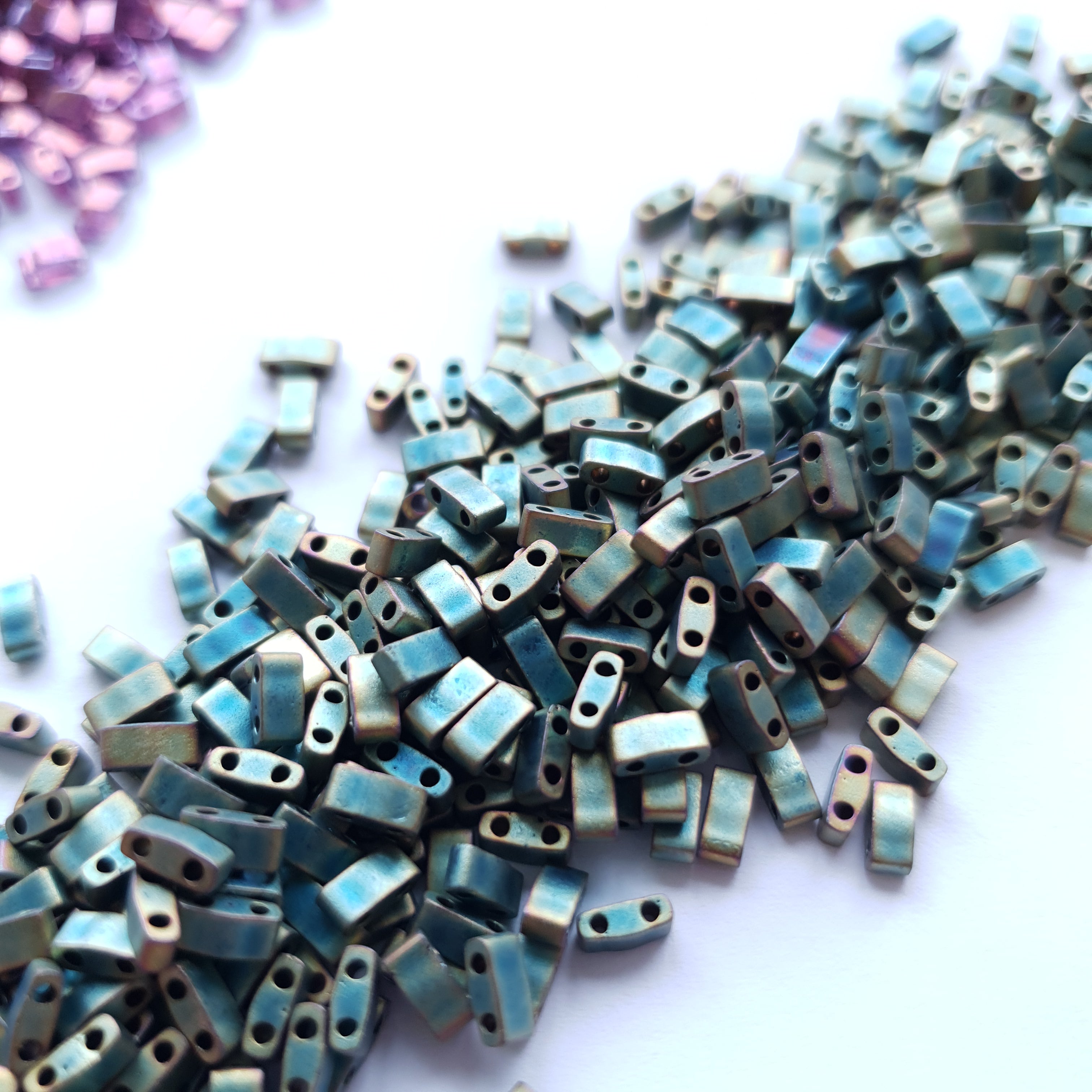 Miyuki Half Tila Matted Metallic Patina Iris HTL2008