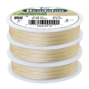 Beadalon 7 stands steel wire 0.38mm SilverGold 9.2 meters