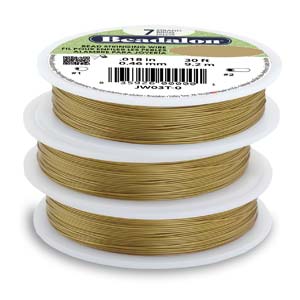 Beadalon 7 stands steel wire 0.38mm Satin Gold 9.2 meters