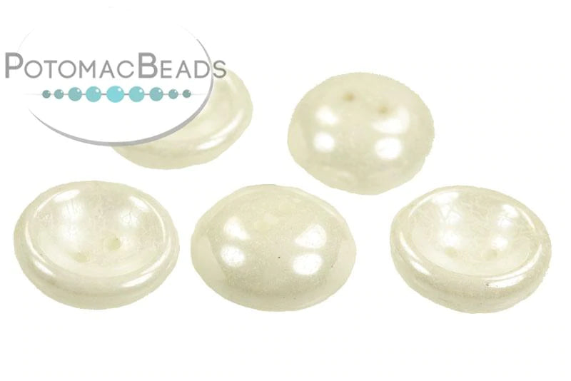 Cup Button White Shimmer 42966