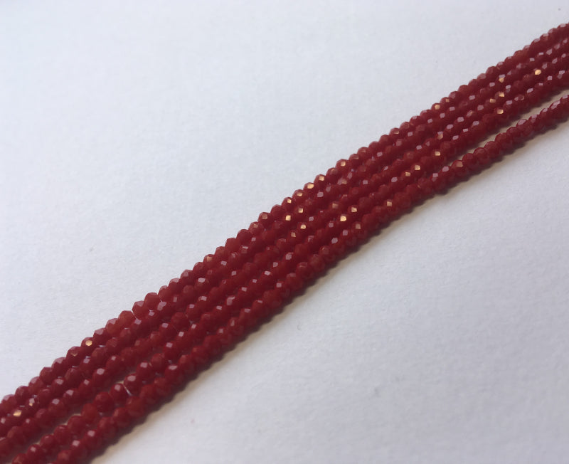 Rondelle 1 mm Dark Red Coral