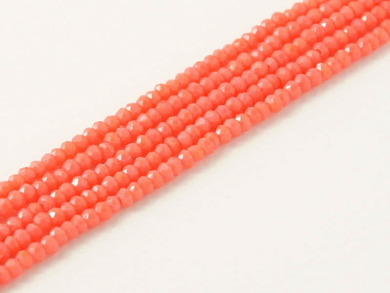 Rondelle 1 mm Light Red Coral