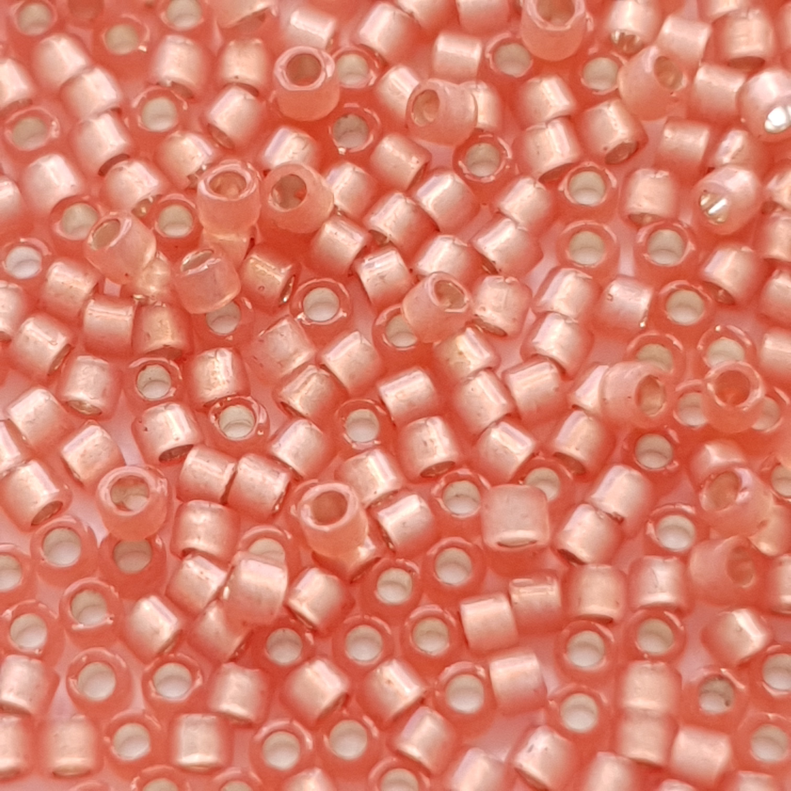 Miyuki Delica 11/0 Silver Lined Peach Alabst. Dyed DB0622