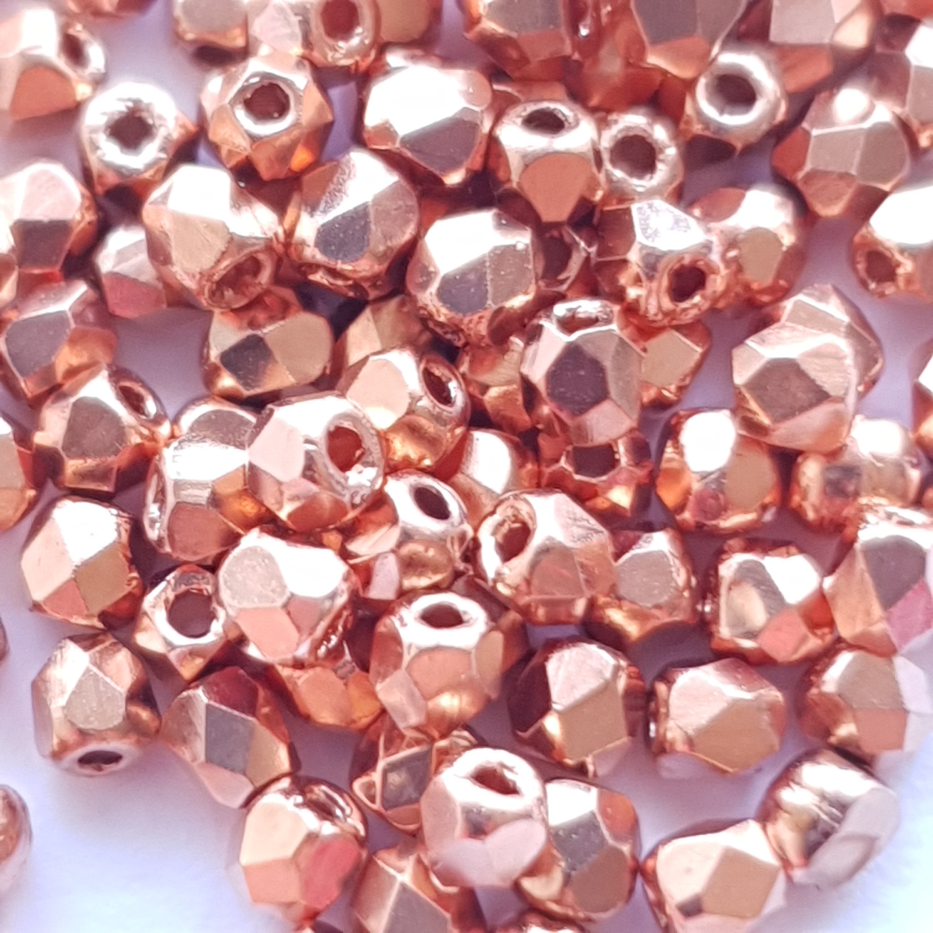 Fire Polished 2mm Crystal Copper Plated