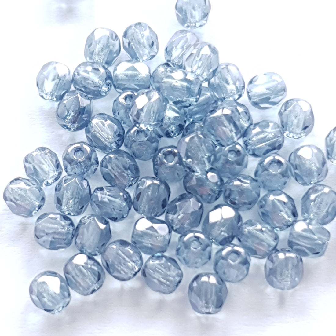 Fire Polished 4mm Crystal Baby Blue Luster 14464