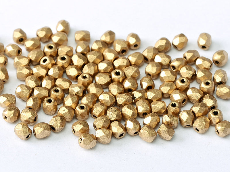 Fire Polished 3 mm Aztec Gold