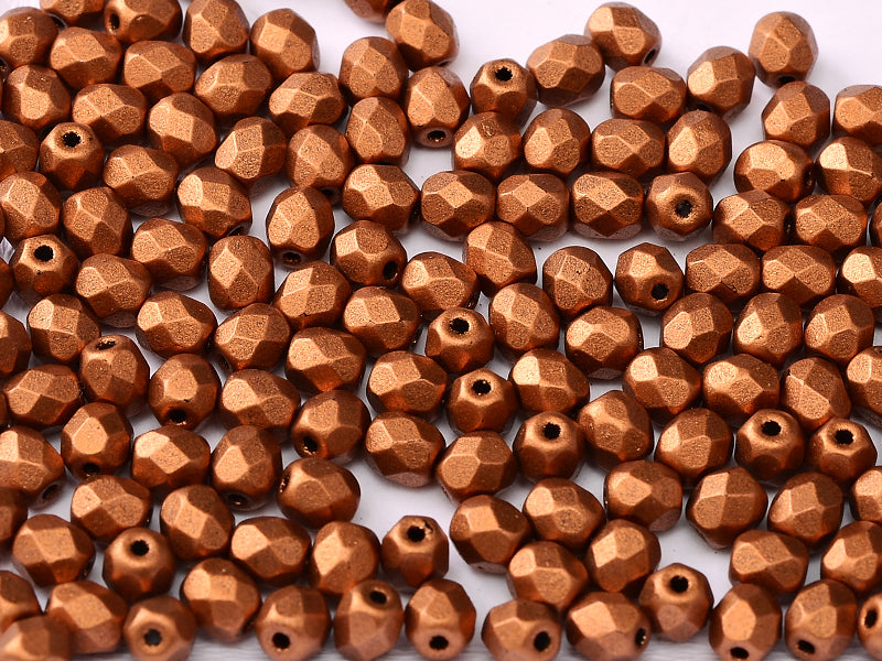 Fire Polished 4 mm Copper 01750 50st