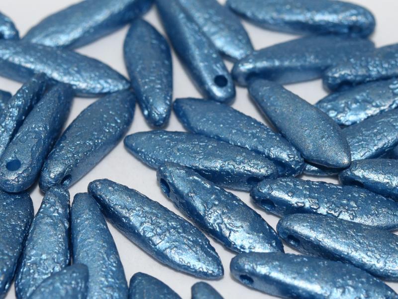 Dagger 5 x 16 mm Alabaster Metallic Sea Blue Etched