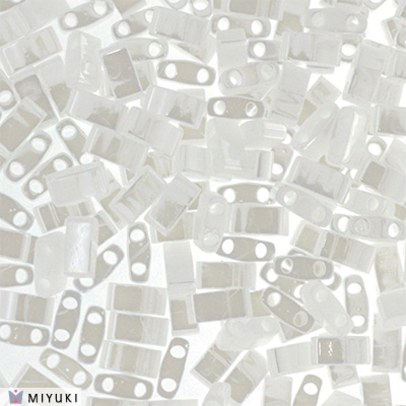 Miyuki Half Tila Beads White Pearl Ceylon HTL0420