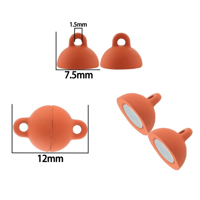 Magneetsluiting bolletje orange 7,5 x 12 mm