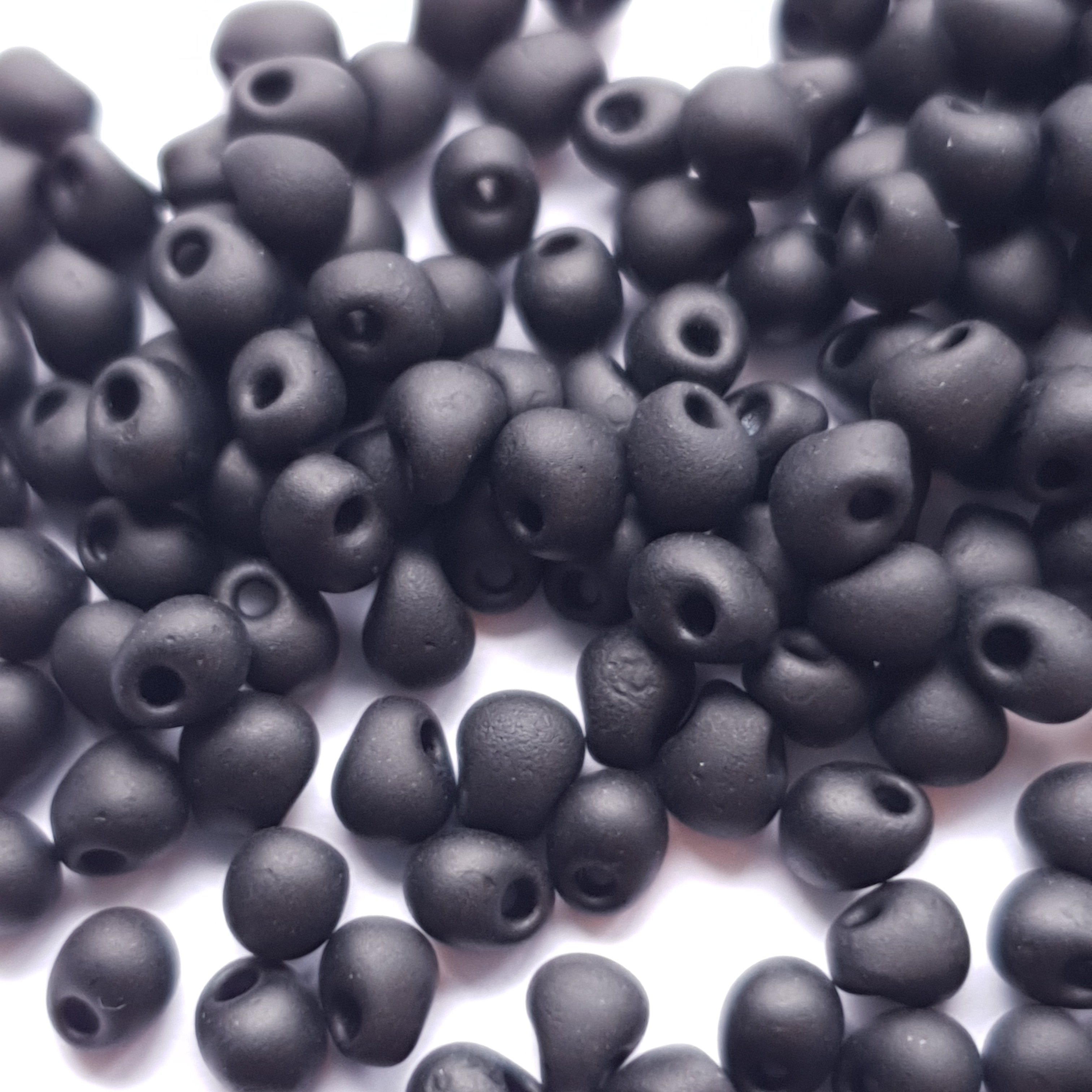 Miyuki Drops 3.4mm Black Matted 0401F