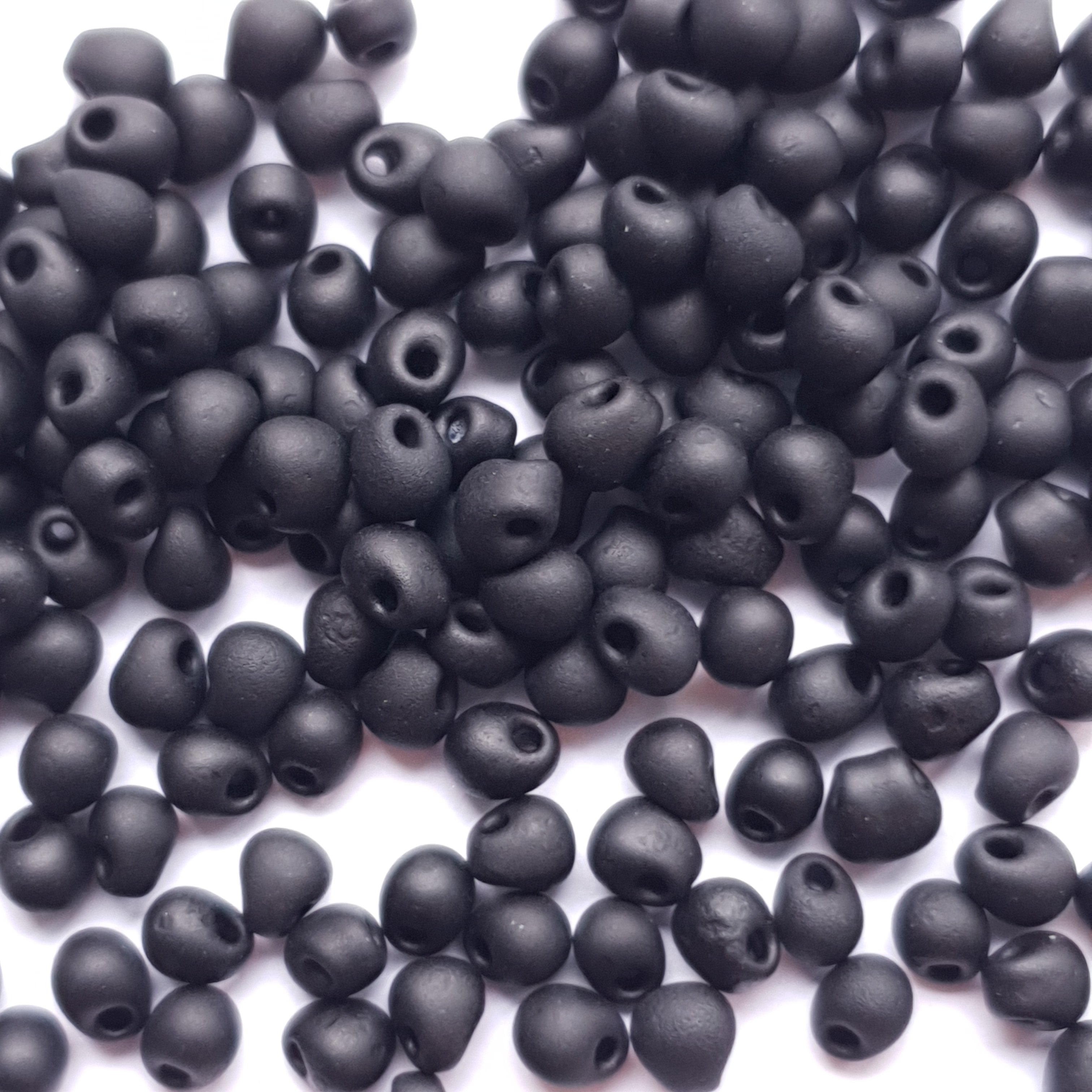 Miyuki Drops 3.4mm Black Matted 0401F