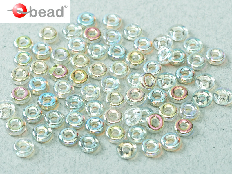 O bead ® 1 x 4 mm Crystal Green Rainbow 00030