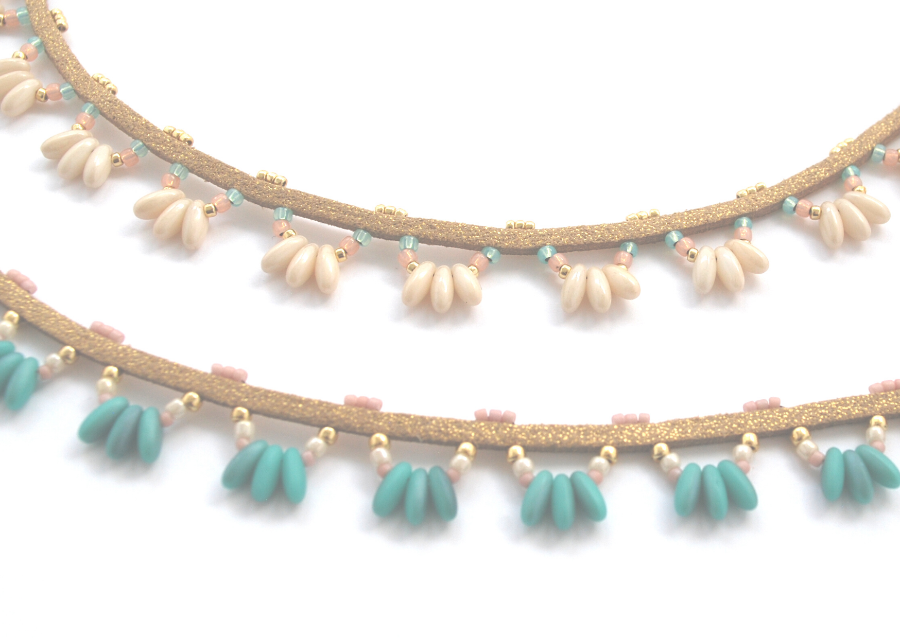 Beaded suede rizo beads