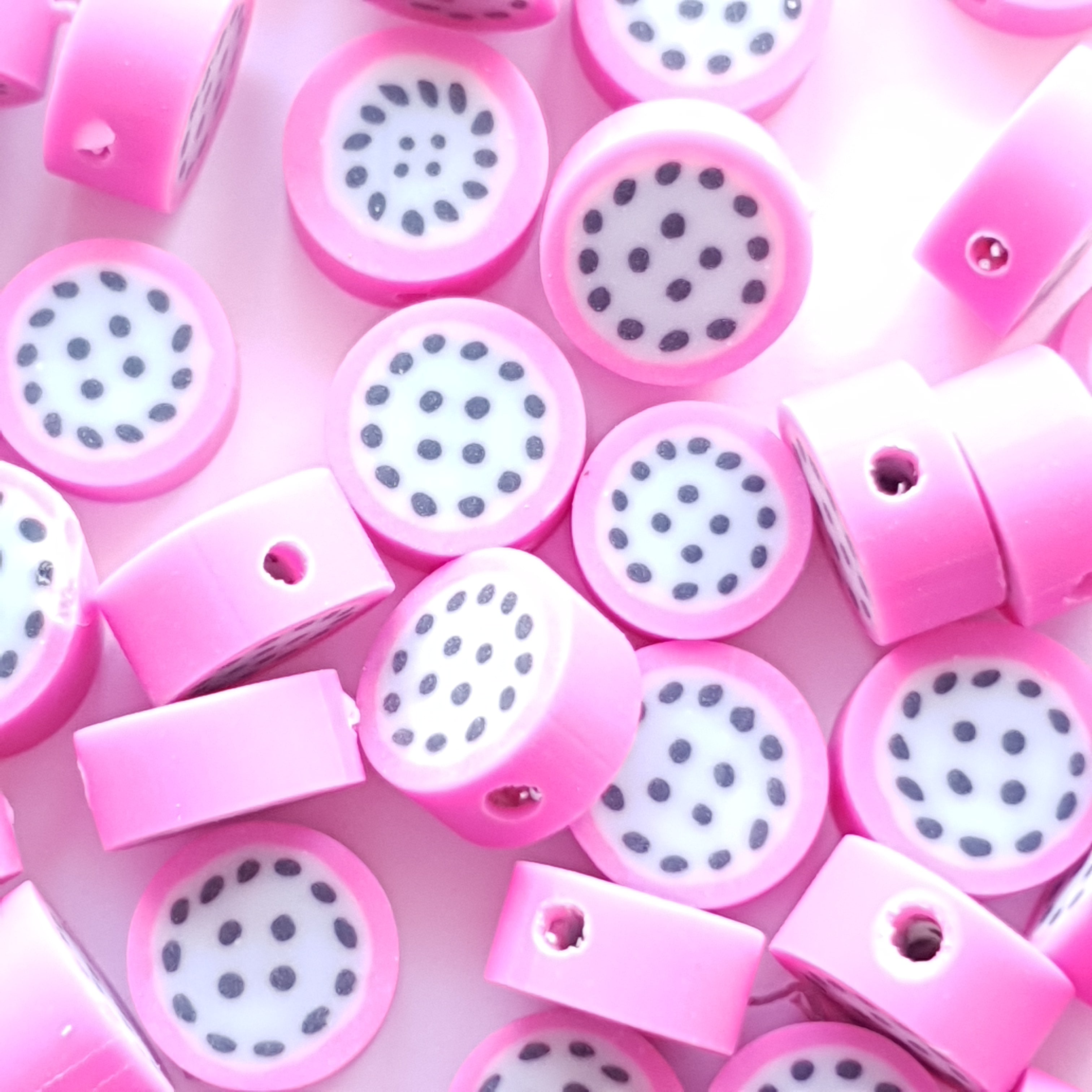 Polymeer Kralen Drakenfruit 8 stuks